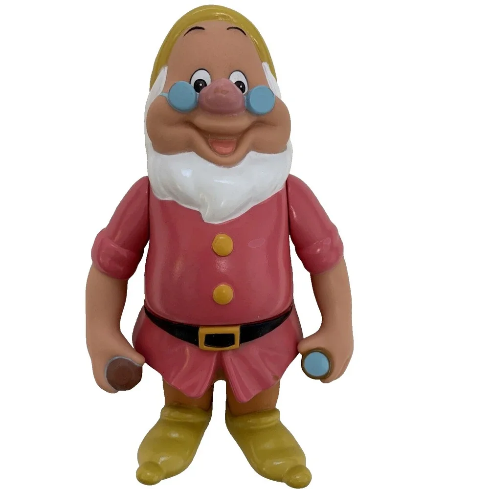 Doc Disney Snow White Seven Dwarfs Figurine Vinyl Rubber Plastic Collectible 6